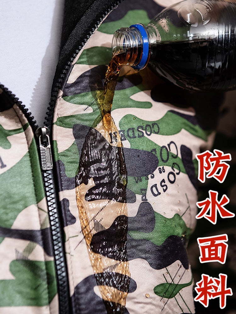 Fleece-Lined Thermal Camouflage Coat Anti-Fouling Windproof Coat Porter Dust-Proof Clothing Men'S And Women'S Hooded Overalls - Image 4