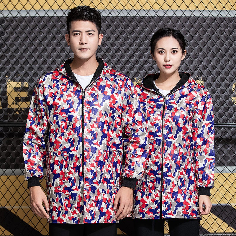 Fleece-Lined Thermal Camouflage Coat Anti-Fouling Windproof Coat Porter Dust-Proof Clothing Men'S And Women'S Hooded Overalls - Image 1