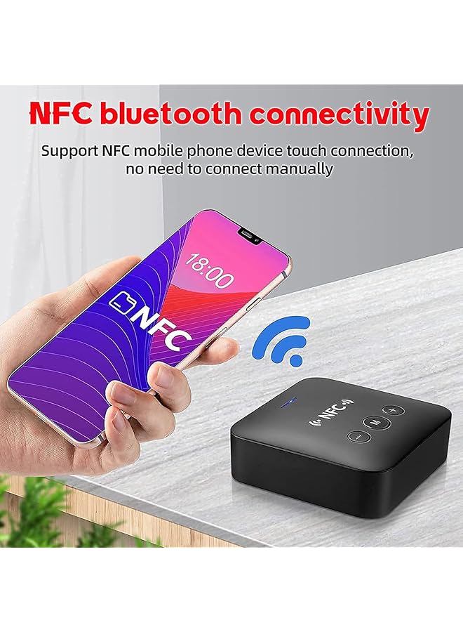 KASTWAVE Bluetooth Transmitter Receiver For Tv Bluetooth Earphone Car Home Stereo System 2-In-1 Wireless Bluetooth Adapter Low Latency Long Range Bluetooth 5.0 Adapter For Tv Audio (Black) - Image 4