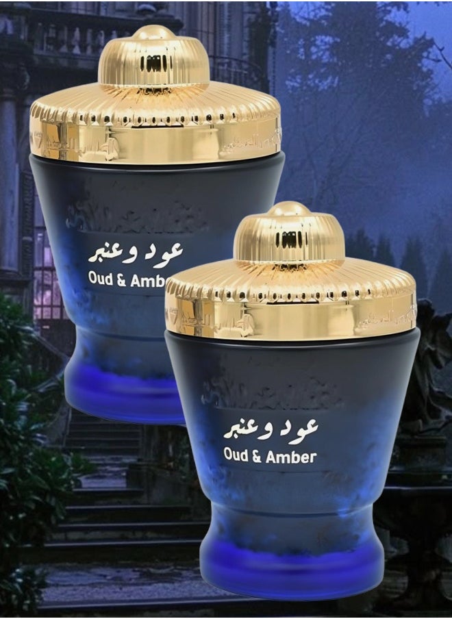 الماس للعطور 2 قطع بخور عود وعنبر 50 جرام  - Image 1