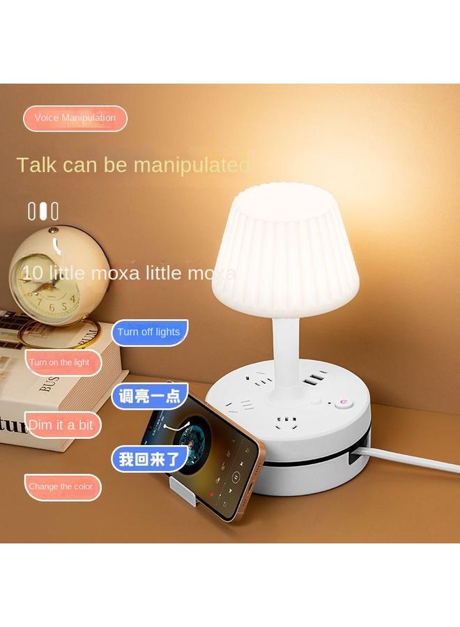 Bluejw Intelligent Voice Control Bedroom Desk Lamp Bedside Lamp Plug-in Desktop Bedside Table Socket Nightlight Light Luxury High Sense - Image 5