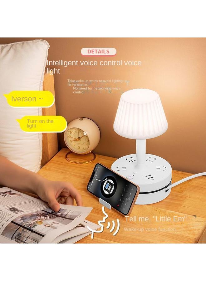 Bluejw Intelligent Voice Control Bedroom Desk Lamp Bedside Lamp Plug-in Desktop Bedside Table Socket Nightlight Light Luxury High Sense - Image 4
