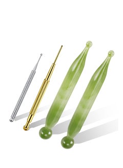 NIBEMINENT Massage Tools Acupuncture Pen Self Gua Sha Pointing with Silver Stainless Steel Ear Point Gold Double Headed 4PCS  - Image 1