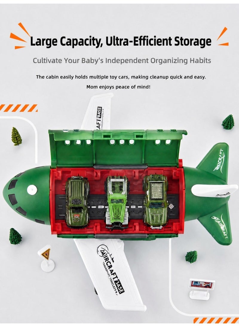 Airplane Toys For 2 3 4 5 Year Old Boys & Girls,Huge Transport Cargo Airplane With 4 Construction Cars & 8 Accessories,Great Toy Cars Plane For Kids Toddlers Girls Boys - Image 5