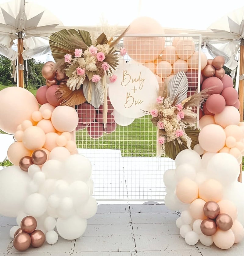 YOURS DECOR Balloon Decoration Kit - 52 Pcs White, Peach, Dusty Pink & Rose Gold Balloon for Birthday, Weddings, Anniversary & New Year Events Garland Set | Birthday Decoration Items for Kids & Adults - Image 1