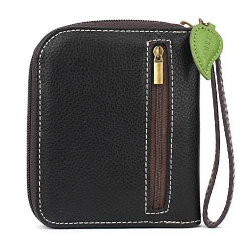 CHALA Zip Around Wallet, Wristlet, 8 Credit Card Slots, Sturdy Pu Leather - Sunflower Group - Black - Image 2