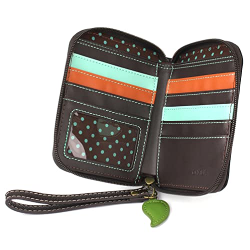 CHALA Zip Around Wallet, Wristlet, 8 Credit Card Slots, Sturdy Pu Leather - Sunflower Group - Black - Image 5
