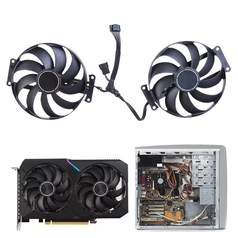 مروحة تبريد وحدة معالجة الرسومات 6Pin 9CM لمشتت حر��رة بطاقة الرسوميات RTX2060 2070 مع ثبات أثناء الاستخدام المكثف، رادياتير الكمبيوتر المحمول، تبريد وحدة معالجة الرسومات لتحرير الفيديو - Image 2