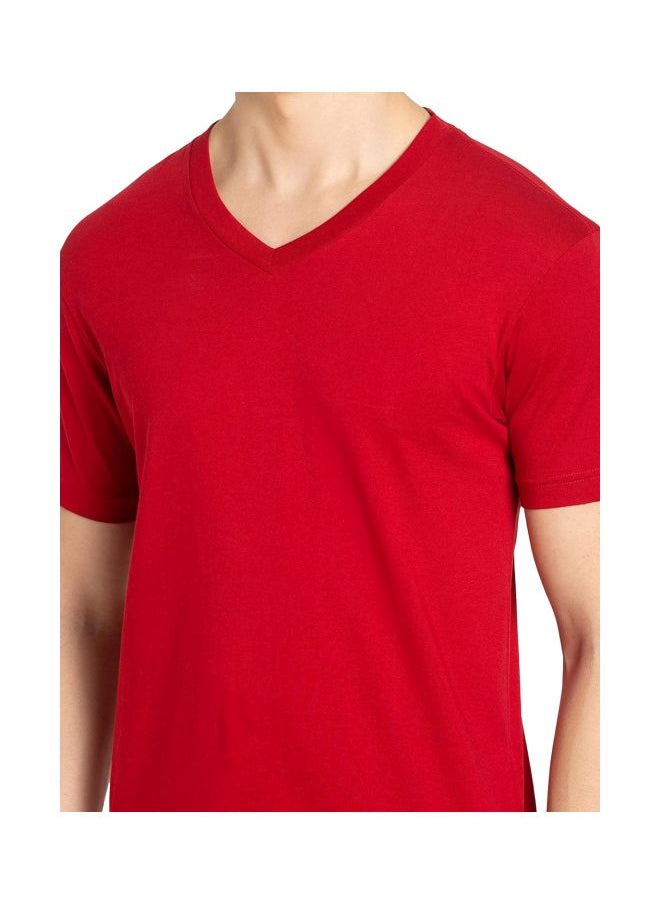 JOCKEY - Jockey 2726 Men Super Combed Cotton Rich Solid V Neck Half Sleeve T Shirt - Image 1