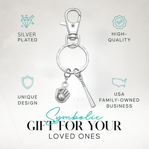 Infinity Collection Baseball Keychain, Bat & Glove Charm Keychain, Jewelry & Gifts for Baseball Players, Moms, Teams, and Fans, Softball Accessories - Image 2