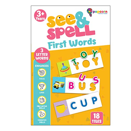 Popcorn Games & Puzzles Popcorn Games See and Spell Game | Fun Reading and Spelling Adventure Game for 3+ Years Kids (First Words) - Image 1