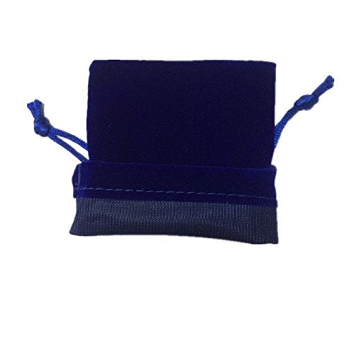 KUPOO 50 Pieces Wholesale Lot - Royal Blue Velvet Cloth Jewelry Pouches/Drawstring Bags 4" X 3" - Image 3