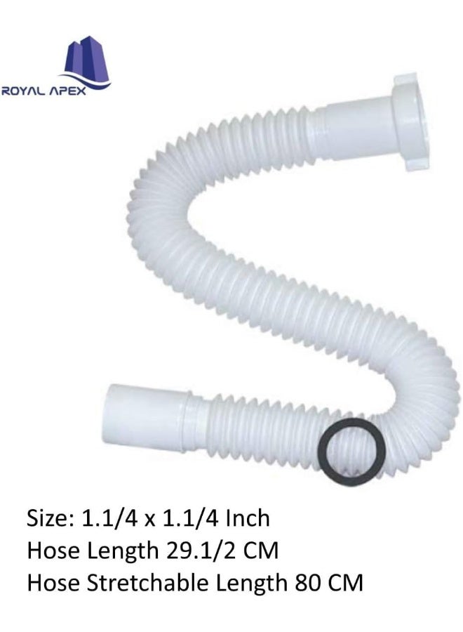 Royal Apex Flexible Drain Pipe Extension, Bathroom, Wash Basin And Kitchen Sink Expended Drain Tube Hose (1-1/4 Inch) - Image 2