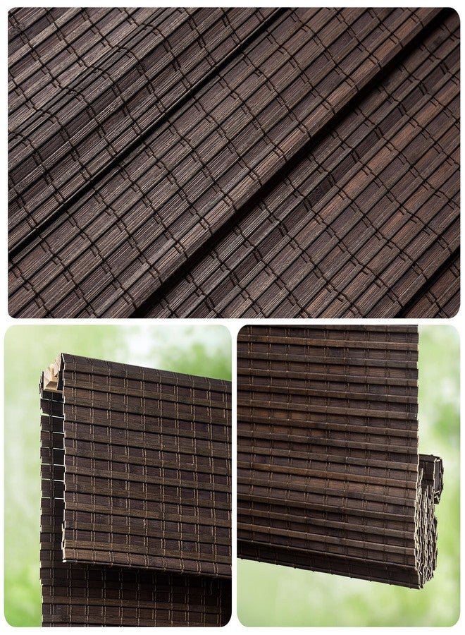 LazBlinds Cordless Bamboo Roman Shades, Privacy Blinds for Interior Windows, Room Darkening Roll Up Bamboo Blinds for Home & Patio, 26.5" W x 48" H, BDP-Espresso - Image 3