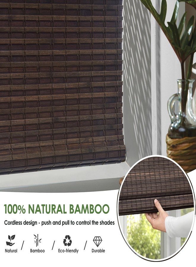 LazBlinds Cordless Bamboo Roman Shades, Privacy Blinds for Interior Windows, Room Darkening Roll Up Bamboo Blinds for Home & Patio, 26.5" W x 48" H, BDP-Espresso - Image 4