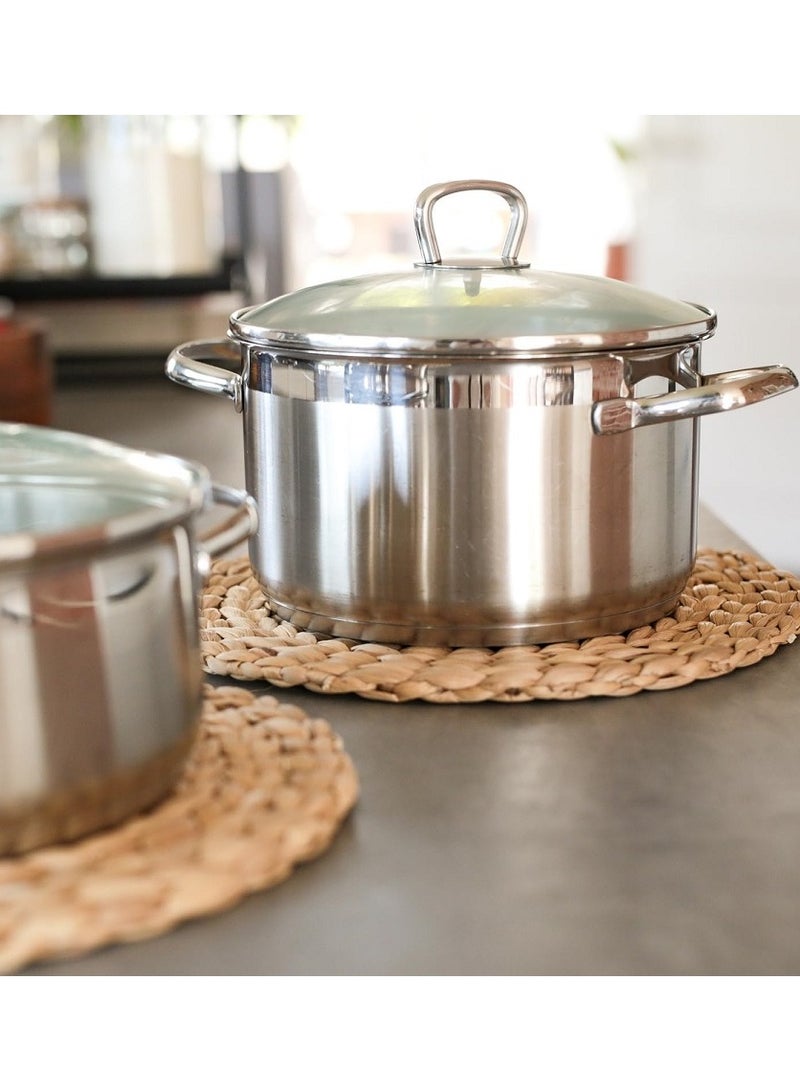 هوم بوكس طقم مفارش طاولة مستديرة مضفرة مكون 6قطع 30سم - Image 3