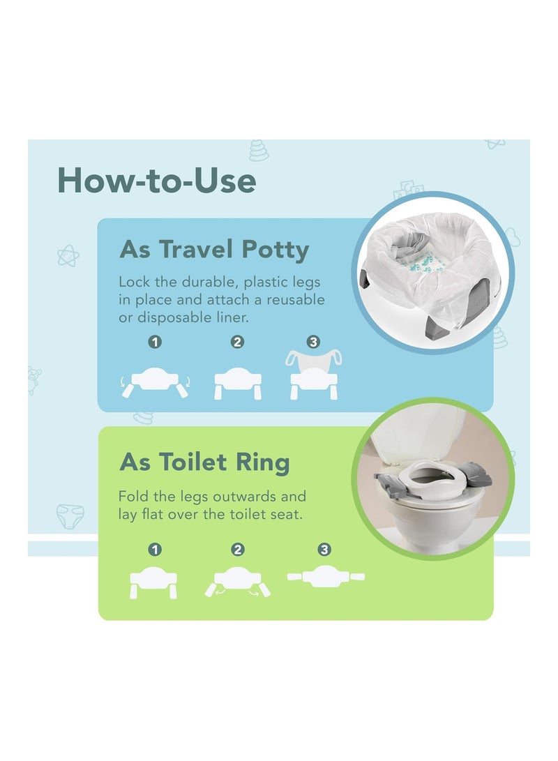 Kalencom - 2-in-1 Travel Potty Trainer Seat, Green - Image 1