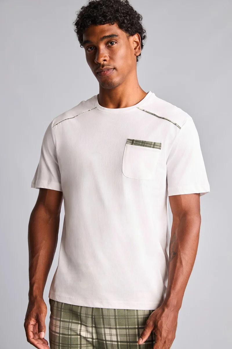 Defacto  100% Cotton New Regular Fit 2 Piece Pyjama Set for Men | Best Price UAE