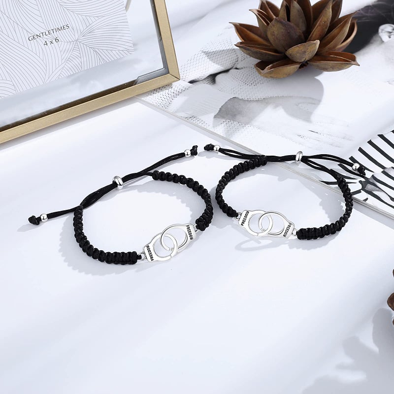 Desimtion Friendship Bracelets for Women, Partners in Crime Handcuff Matching Bracelets, Funny Best Friend Birthday Gifts for Women Unique BFF Bracelets for 2 - Image 2