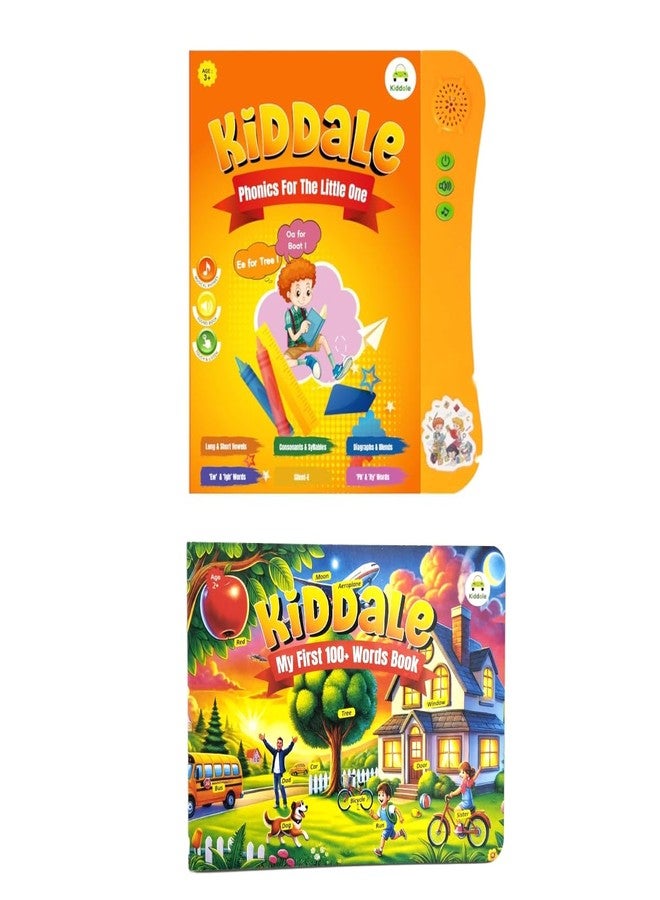 Kiddale 2-in-1 Learning Pack - Phonics Sound Book & Non-Sound Vocabulary Builder for Early Learners - Image 2