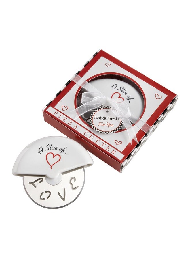 Kate Aspen Kate Aspen "A Slice of Love" Stainless Steel Pizza Cutter Wheel in Miniature Pizza Box, Wedding Favor, Bridal Shower Favor, Stocking Stuffers, Guest Prizes  - Image 1