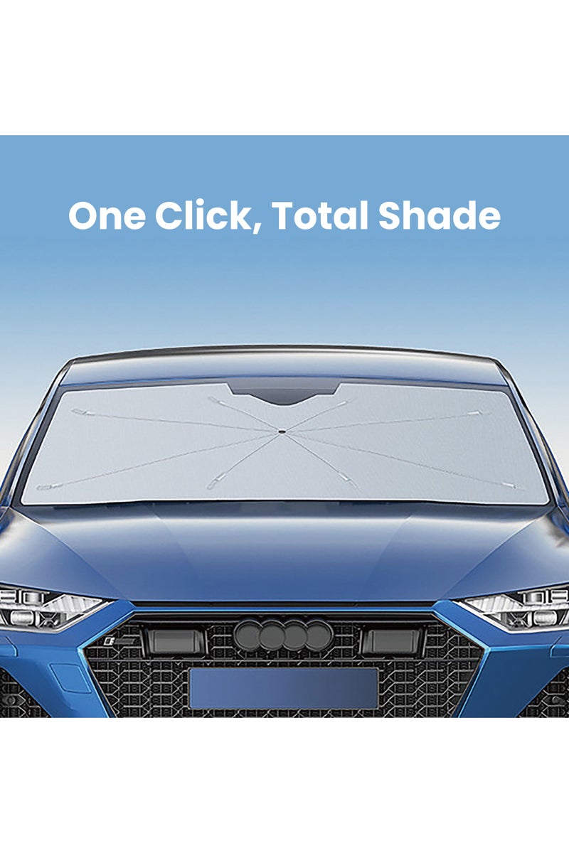 Drip Umbrella Car Windshield Sunshade, Large Size – Foldable Umbrella-Style Sun Shade for Windshield, Blocks UV Rays & Reduces Interior Heat, Easy to Use & Store, Black - Image 2