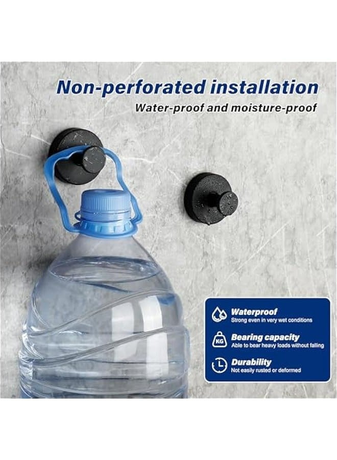 Black Stainless Steel Vacuum Sucker Hooks, Easy Installation, Set of 2 - Image 2