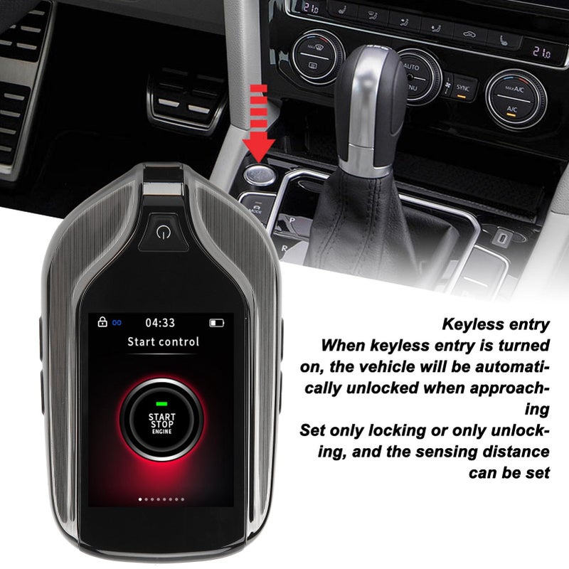 Universal LCD Touch Screen Keyless Entry Remote Start Stop Engine Car Key Fob - Image 5