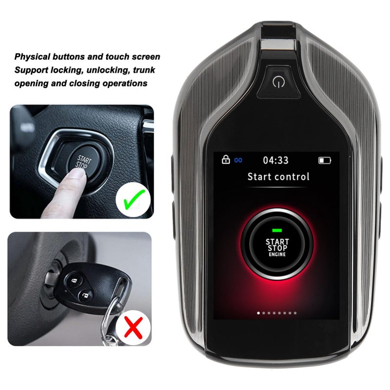 Universal LCD Touch Screen Keyless Entry Remote Start Stop Engine Car Key Fob - Image 4
