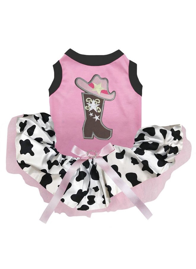 Cowgirl Boot Hat Puppy Dog Dress (Pink/Cow, Medium) - pzsku/Z87C823CD410A5FBC3931Z/45/_/1726218861/50bfc112-de60-462c-89da-c1d1e4578e0b