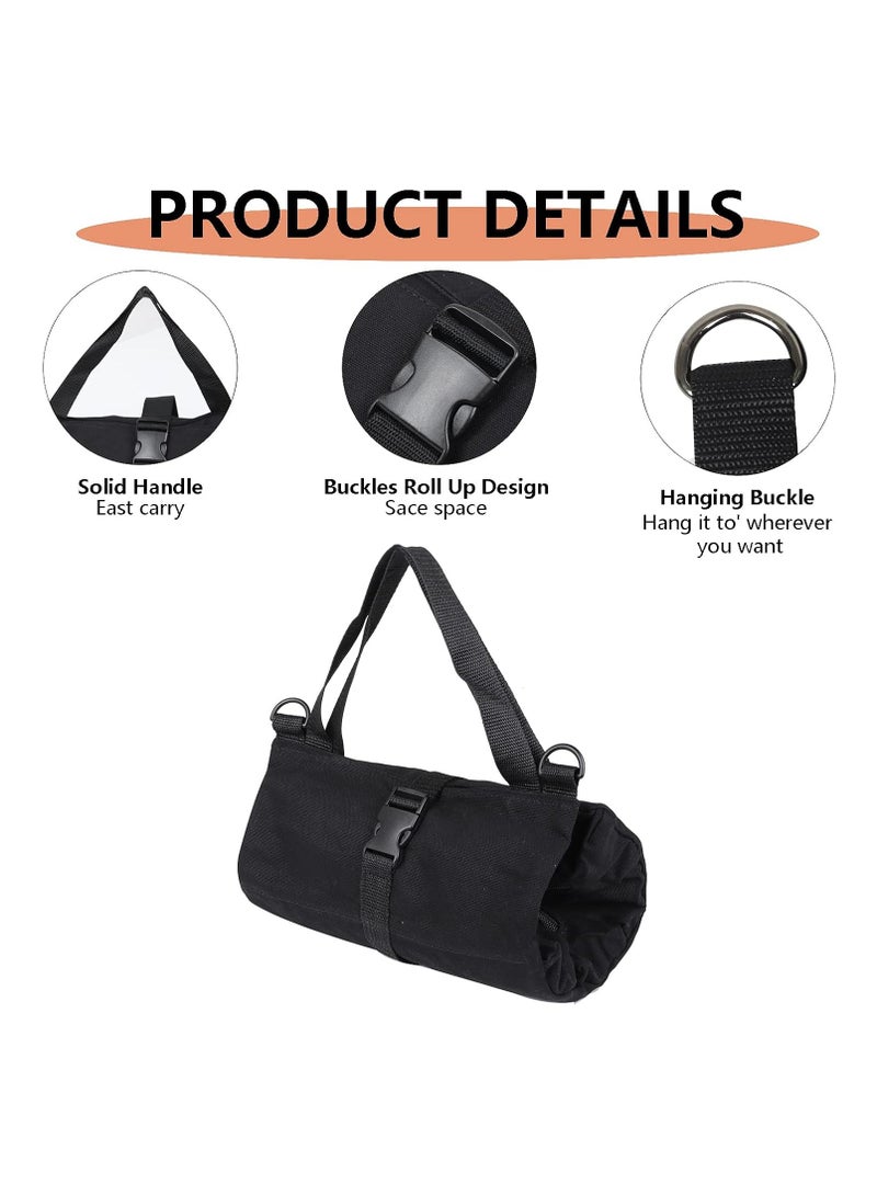Generic Super Roll Tool Roll,Multi-Purpose Roll Up Tool Bag, Wrench Roll,Canvas Tool Organizer Bucket,Car First Aid Kit Wrap Roll Storage Case,Hanging Tool Zipper Carrier Tote,Car Camping Gear  - Image 2