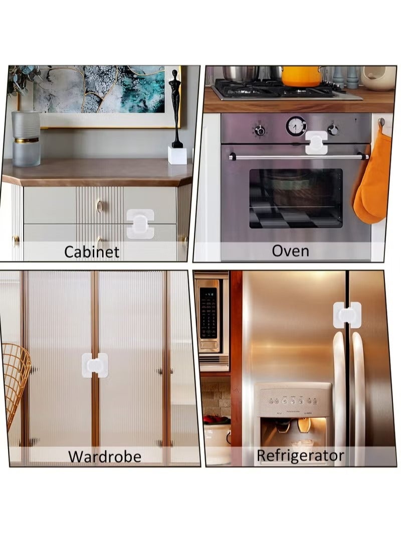 Refrigerator Lock for Kids, 2 Pcs Fridge Door Locks Child Lock Safety for Refrigerator Freezer Door Strong Adhesive No Keys Needed for Fridge and Cabinets Door for Toddler - Image 3
