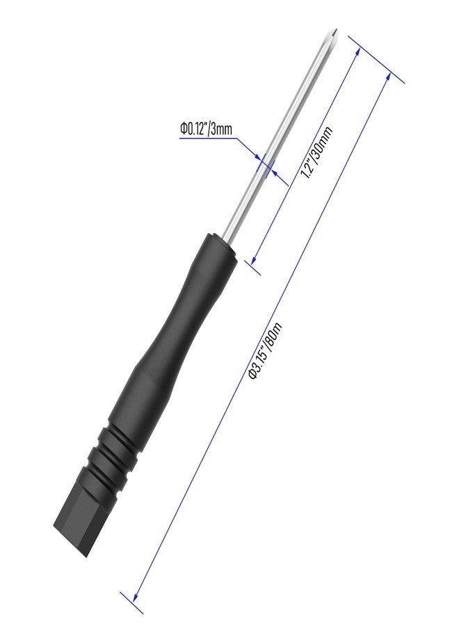 FOCMKEAS 5PCS Mini Phillips Screwdriver, 3mm Cross Head with Black Non-slip Handle for Small Appliances, 3.15"(80mm) Total Length, Non-magnetic - Image 3