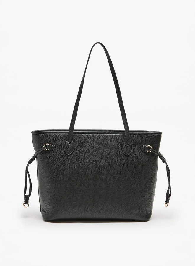 Celeste Textured Tote Bag with Zip Closure and Top Handle