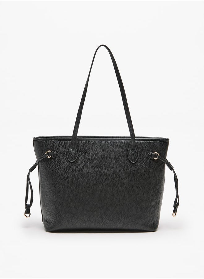 Celeste Textured Tote Bag with Zip Closure and Top Handle  - Image 4