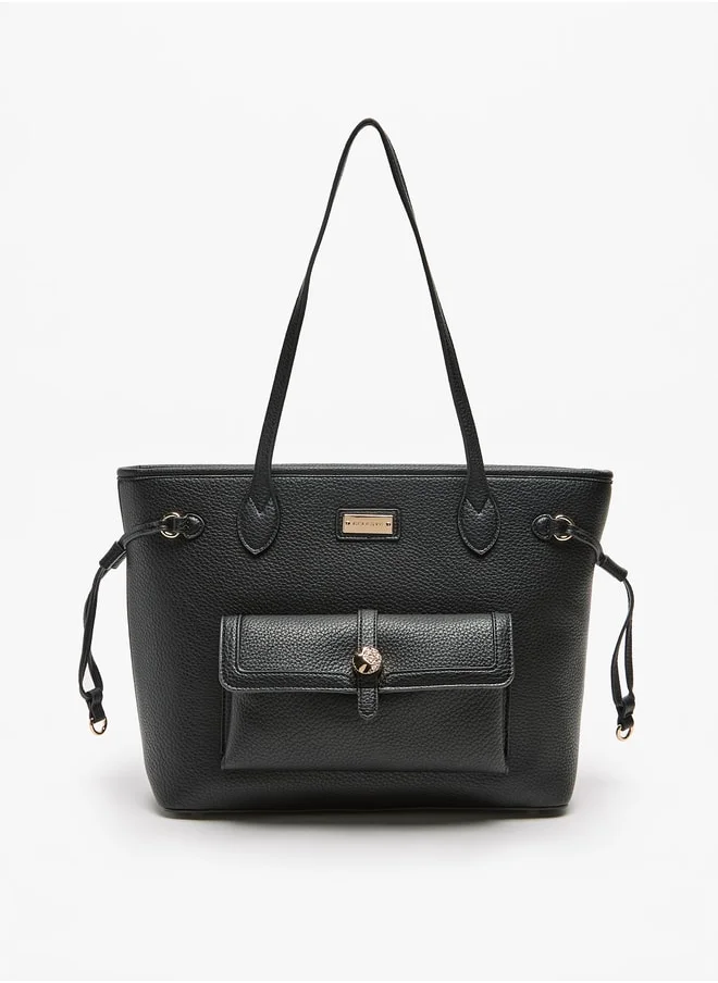 Celeste Textured Tote Bag with Zip Closure and Top Handle