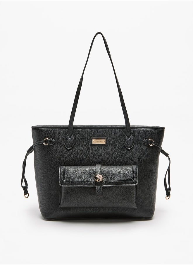 Celeste Textured Tote Bag with Zip Closure and Top Handle  - Image 1