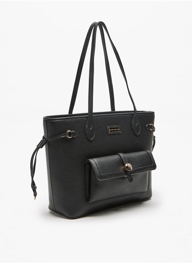 Celeste Textured Tote Bag with Zip Closure and Top Handle  - Image 2