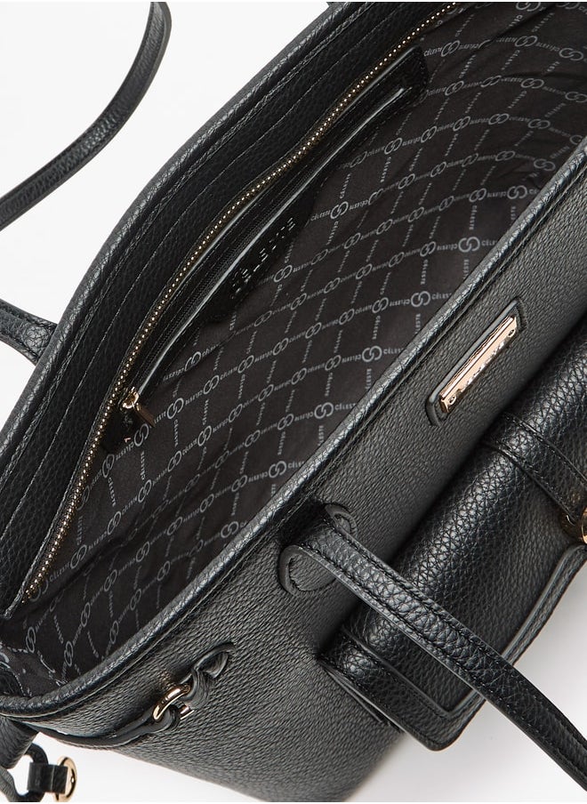 Celeste Textured Tote Bag with Zip Closure and Top Handle  - Image 5