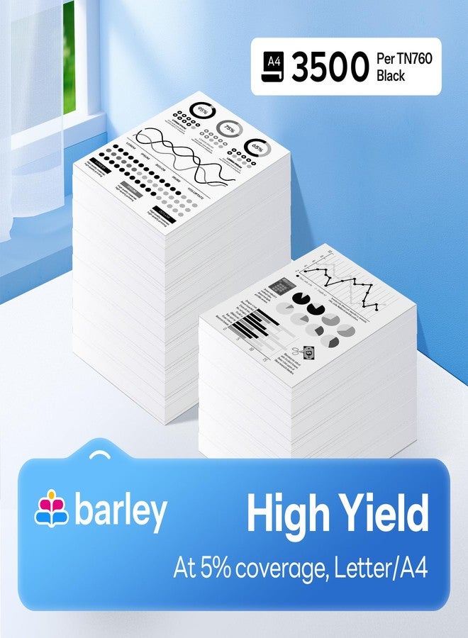 Barley TN760 TN-760 Toner Compatible TN760 High Yield Black Toner Cartridge Replacement for Brother DCP-L2550DW MFC-L2710DW MFC-L2750DW HL-L2350DW Toner Printer (2-Pack). - Image 3