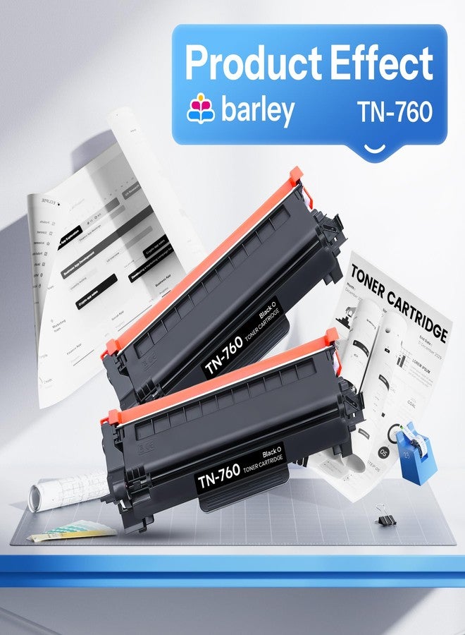 Barley TN760 TN-760 Toner Compatible TN760 High Yield Black Toner Cartridge Replacement for Brother DCP-L2550DW MFC-L2710DW MFC-L2750DW HL-L2350DW Toner Printer (2-Pack). - Image 5