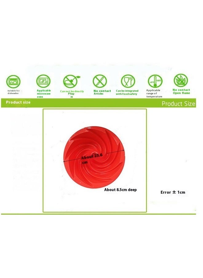 yongsheng Cake Baking Mold Red 23.6x8.5cm, Silicone Bunte Cake Pan Non Stick Baking Molds Cake Baking Pans Silicone Jello Molds Perfect Bakeware for Cake Jello Gelatin Bread Para Donut  - Image 2