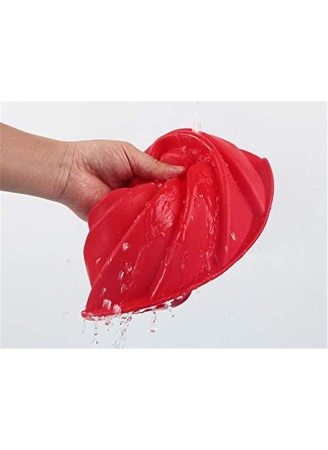 yongsheng Cake Baking Mold Red 23.6x8.5cm, Silicone Bunte Cake Pan Non Stick Baking Molds Cake Baking Pans Silicone Jello Molds Perfect Bakeware for Cake Jello Gelatin Bread Para Donut  - Image 5