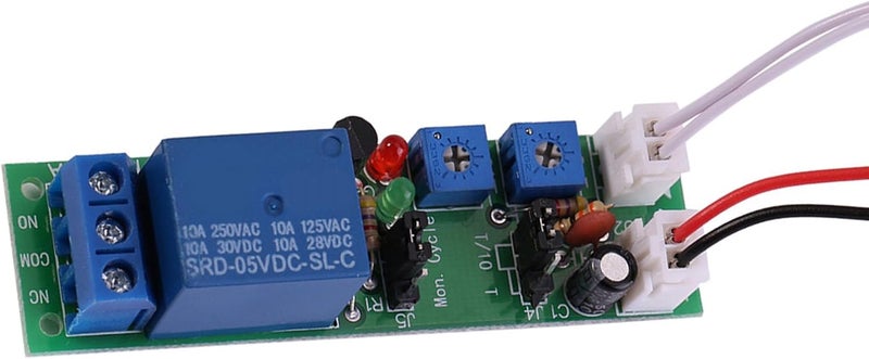 وحدة ريلي للمؤقت، جهد مستمر (DC) 5V، 12V، 24V، مع إمكانية تعديل تأخير الدورة وتشغيل/إيقاف المفتاح لمعدات التشغيل بالمؤقت (جهد مستمر 5V، وقت قابل للتعديل من 0 إلى 24 ساعة) - Image 1