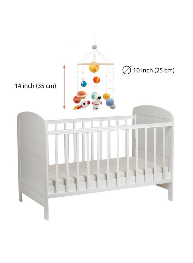 Glaciart One Space Nursery Felt Mobile - Colorful Decor for Crib, Baby Rooms - Handmade, Child-Safe Wood, Felt Wool & Cotton - Solar System Decoration for Girls & Boys - 10x20Inch - Image 5