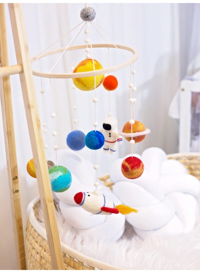 Glaciart One Space Nursery Felt Mobile - Colorful Decor for Crib, Baby Rooms - Handmade, Child-Safe Wood, Felt Wool & Cotton - Solar System Decoration for Girls & Boys - 10x20Inch - Image 4