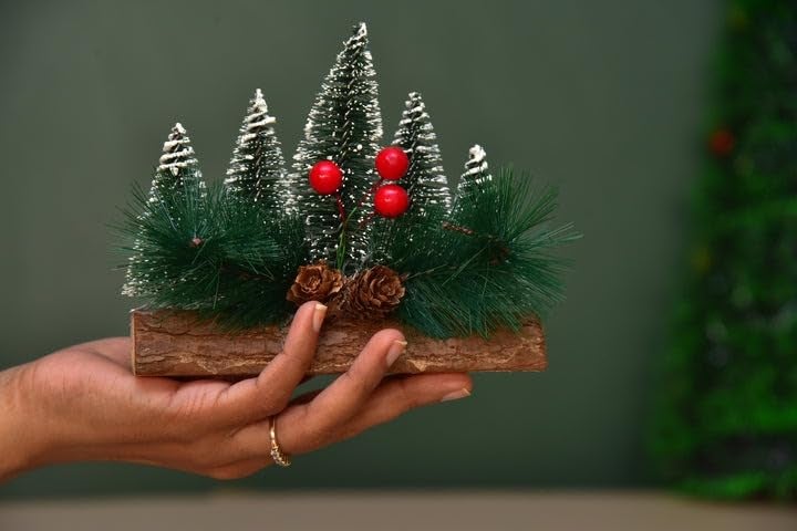CORAL TREE CORAL TREE Set of 5 Trees Table Top Christmas Decor for Home and Office Decoration Xmas Decoration Tree 15 cm  - Image 4