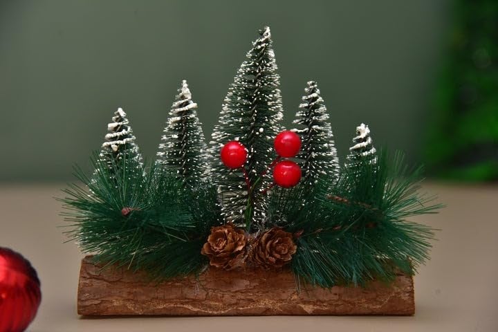 CORAL TREE CORAL TREE Set of 5 Trees Table Top Christmas Decor for Home and Office Decoration Xmas Decoration Tree 15 cm  - Image 3