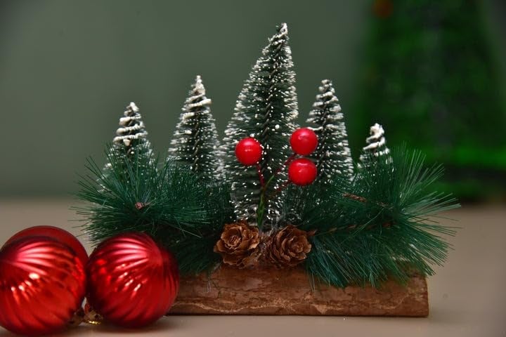 CORAL TREE CORAL TREE Set of 5 Trees Table Top Christmas Decor for Home and Office Decoration Xmas Decoration Tree 15 cm  - Image 5