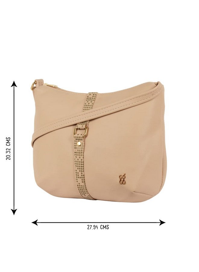 Baggit Womens Lxe Button Me Hobo Bag- Beige - Image 4